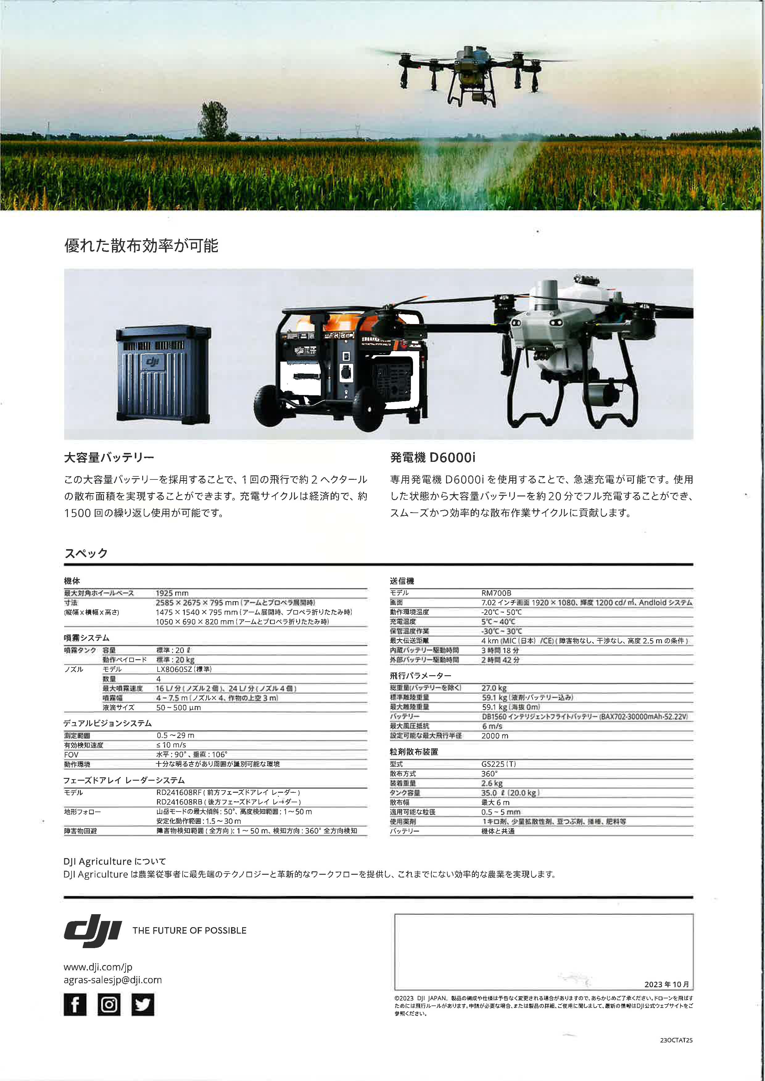 AGRAS T25 スペック